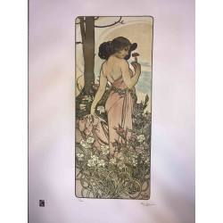 Lithographie von Alphonse Mucha, Offset 50x70 cm