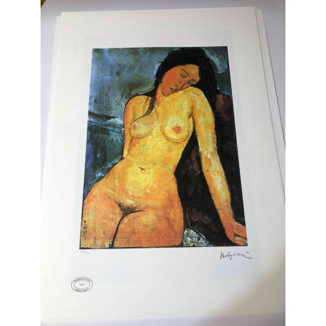 Litografía de Amedeo Modigliani sobre plató 50x70 cm Archivos París