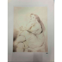 Fernando Botero 50x65 cm-ko off-set litografia ziurtagiria