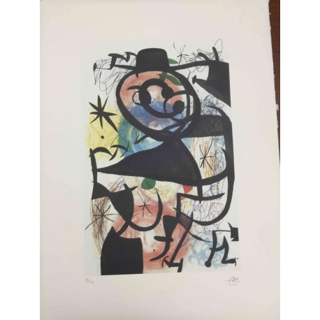 Joan Miro Lithographie hors set 56x76 cm certifiée