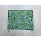 Keith Haring 50x70 cm-ko litografia-sorta ziurtatua