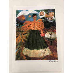 Frida Khalo Off set lithograph cm 50x70 certified