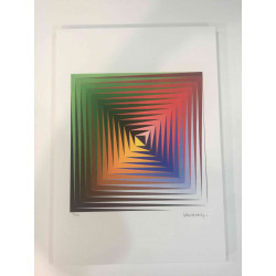 Victor Vasarely Litografía off set 35x50 cm certificado