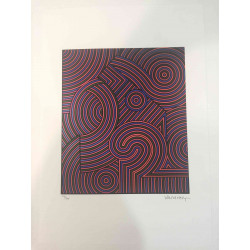 Victor Vasarely Litografía off set 35x50 cm certificado