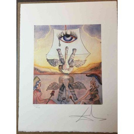 Salvador Dali Lithographie hors set 50x65 cm certifiée