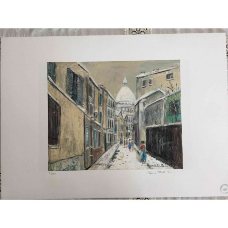 Maurice Utrillo Lithographie Offset 50x70 cm zertifiziert