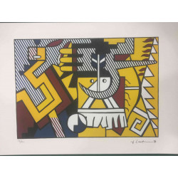 Roy Lichtenstein Lithographie hors set 50x35 cm certifiée