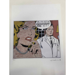 Roy Lichtenstein Lithographie hors set 50x35 cm certifiée